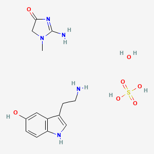 molecular formula C14H23N5O7S B1630826 3-(2-aminoethyl)-1H-indol-5-ol;2-amino-3-methyl-4H-imidazol-5-one;sulfuric acid;hydrate 