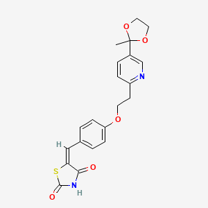 molecular formula C21H20N2O5S B1631024 5-[4-[2-[5-(2-Methyl-1,3-dioxolan-2-YL)-2-pyridyl]ethoxy]-benzylidene]-2,4-thiazolidinedione 