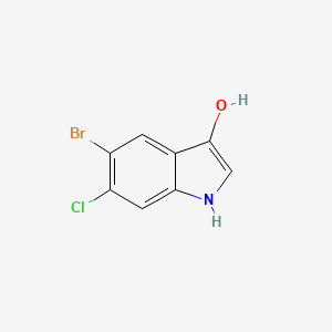 molecular formula C8H5BrClNO B1631138 1H-Indol-3-ol, 5-bromo-6-chloro- 