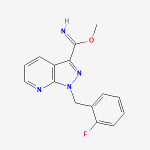 molecular formula C15H13FN4O B1631283 Methyl 1-(2-fluorobenzyl)-1H-pyrazolo[3,4-b]pyridine-3-carbiMidate CAS No. 304874-06-4