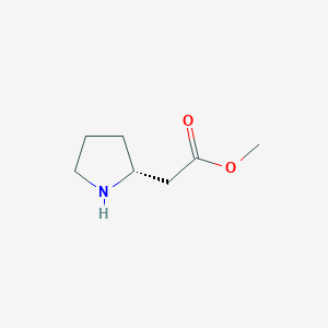 molecular formula C7H13NO2 B1631369 (R)-Methyl 2-(pyrrolidin-2-YL)acetate CAS No. 61376-53-2