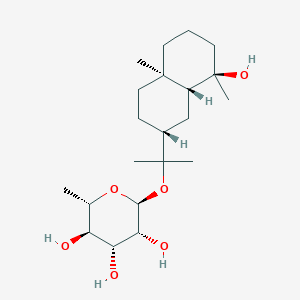 molecular formula C21H38O6 B1631413 2-[2-(8-Hydroxy-4a,8-dimethyl-1,2,3,4,5,6,7,8a-octahydronaphthalen-2-yl)propan-2-yloxy]-6-methyloxane-3,4,5-triol CAS No. 349112-30-7
