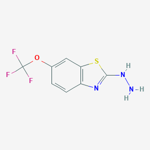 molecular formula C8H6F3N3OS B163156 2-Hydrazono-6-(trifluoromethoxy)-2,3-dihydrobenzo[d]thiazole CAS No. 133840-98-9