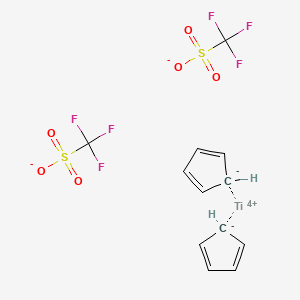 molecular formula C12H10F6O6S2Ti B1631836 Cyclopenta-1,3-diene;titanium(4+);trifluoromethanesulfonate 