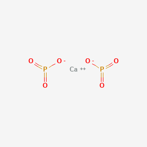 molecular formula (CaP2O6)n; Heterogenous mixtures of calcium salts of condensed polyphosphoric acids of general formula H(n + 2)PnO(n + 1)where ‘n’ is not less than 2<br>CaO6P2 B1632023 磷酸钙 CAS No. 13477-39-9