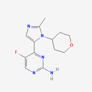 5-fluoro-4-(2-methyl-1-(tetrahydro-2H-pyran-4-yl)-1H-imidazol-5-yl)pyrimidin-2-amine