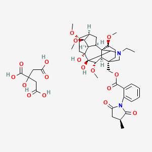 [(1S,2R,3R,4S,5R,6S,8R,9S,13S,16S,17R,18S)-11-ethyl-8,9-dihydroxy-4,6,16,18-tetramethoxy-11-azahexacyclo[7.7.2.12,5.01,10.03,8.013,17]nonadecan-13-yl]methyl 2-[(3S)-3-methyl-2,5-dioxopyrrolidin-1-yl]benzoate;2-hydroxypropane-1,2,3-tricarboxylic acid