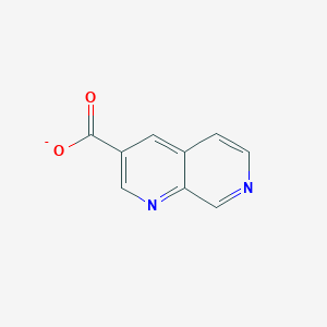 molecular formula C9H5N2O2- B1632217 1,7-Naphthyridine-3-carboxylate 