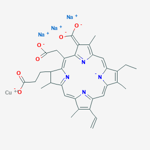 molecular formula Chlorophyllin a (acid form): C34H34N4O5; Chlorophyllin b (acid form): C34H32N4O6<br>C34H31CuN4Na3O6 B1632289 Chlorophyllins CAS No. 85536-03-4