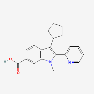 3-cyclopentyl-1-methyl-2-pyridin-2-yl-1H-indole-6-carboxylic acid