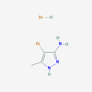molecular formula C4H7Br2N3 B016328 5-Amino-4-bromo-3-methylpyrazole hydrobromide CAS No. 167683-86-5