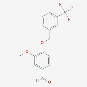 molecular formula C16H13F3O3 B1633101 3-Methoxy-4-{[3-(trifluoromethyl)benzyl]oxy}benzaldehyde CAS No. 380427-19-0