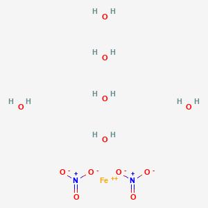 molecular formula FeH3NO4 B1633135 Nitric acid, iron(3+) salt, heptacosahydrate CAS No. 13520-68-8