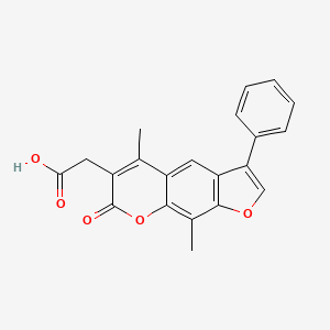 B1633194 (5,9-dimethyl-7-oxo-3-phenyl-7H-furo[3,2-g]chromen-6-yl)acetic acid CAS No. 664366-12-5