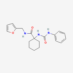 molecular formula C19H23N3O3 B1633224 N-(furan-2-ylmethyl)-1-(phenylcarbamoylamino)cyclohexane-1-carboxamide 