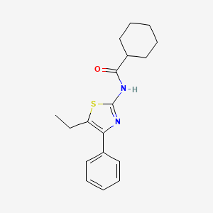 molecular formula C18H22N2OS B1633357 N-(5-ethyl-4-phenyl-1,3-thiazol-2-yl)cyclohexanecarboxamide 