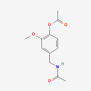 molecular formula C12H15NO4 B1633476 Acetamide, N-[[4-(acetyloxy)-3-methoxyphenyl]methyl]- 