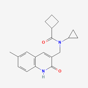 molecular formula C19H22N2O2 B1633526 N-cyclopropyl-N-[(6-methyl-2-oxo-1H-quinolin-3-yl)methyl]cyclobutanecarboxamide 