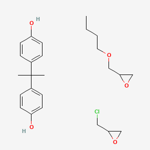 molecular formula C25H35ClO5 B1634348 Phenol, 4,4'-(1-methylethylidene)bis-, polymer with (butoxymethyl)oxirane and (chloromethyl)oxirane 