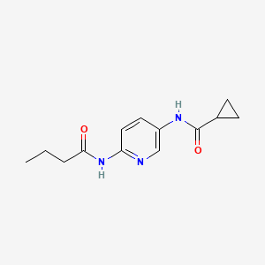molecular formula C13H17N3O2 B1634363 Cyclopropanecarboxamide,N-(6-((1-oxobutyl)amino)-3-pyridinyl)- 