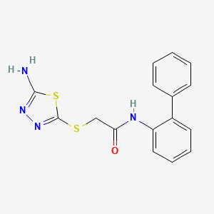 molecular formula C16H14N4OS2 B1634676 N-([1,1'-Biphenyl]-2-yl)-2-((5-amino-1,3,4-thiadiazol-2-yl)thio)acetamide 