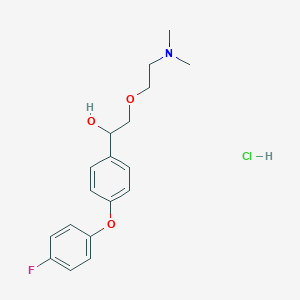 molecular formula C18H23ClFNO3 B163492 alpha-((2-(Dimethylamino)ethoxy)methyl)-4-(4-fluorophenoxy)benzenemethanol hydrochloride CAS No. 131961-73-4