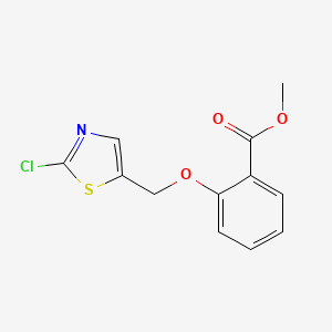molecular formula C12H10ClNO3S B1635010 Methyl 2-[(2-chloro-1,3-thiazol-5-yl)methoxy]benzenecarboxylate CAS No. 338393-43-4