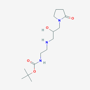molecular formula C14H27N3O4 B1635028 Tert-butyl N-[2-[[2-hydroxy-3-(2-oxopyrrolidin-1-yl)propyl]amino]ethyl]carbamate 