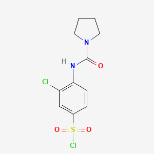 molecular formula C11H12Cl2N2O3S B1635316 3-chloro-4-(pyrrolidine-1-carbonylamino)benzenesulfonyl Chloride 