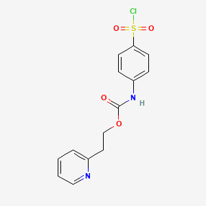 2-pyridin-2-ylethyl N-(4-chlorosulfonylphenyl)carbamate