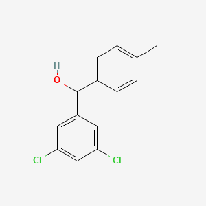 molecular formula C14H12Cl2O B1635319 3,5-Dichloro-4'-methylbenzhydrol 