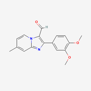 molecular formula C17H16N2O3 B1635324 2-(3,4-Dimethoxyphenyl)-7-methylimidazo[1,2-a]pyridine-3-carbaldehyde 