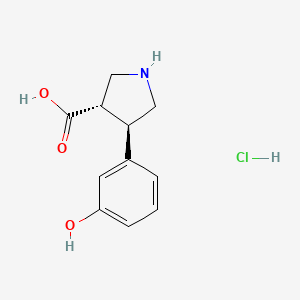molecular formula C11H14ClNO3 B1635339 (3S,4R)-4-(3-Hydroxyphenyl)pyrrolidine-3-carboxylic acid;hydrochloride 