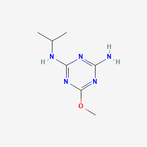 molecular formula C7H13N5O B1635398 1,3,5-Triazine-2,4-diamine, 6-methoxy-N-(1-methylethyl)- CAS No. 13365-86-1
