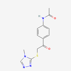molecular formula C13H14N4O2S B1635525 N-[4-[2-[(4-methyl-1,2,4-triazol-3-yl)sulfanyl]acetyl]phenyl]acetamide 