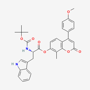 [4-(4-methoxyphenyl)-8-methyl-2-oxochromen-7-yl] (2S)-3-(1H-indol-3-yl)-2-[(2-methylpropan-2-yl)oxycarbonylamino]propanoate