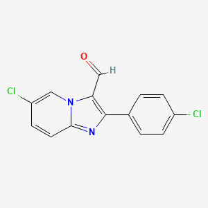 molecular formula C14H8Cl2N2O B1636641 6-Chloro-2-(4-chlorophenyl)imidazo[1,2-a]pyridine-3-carbaldehyde 
