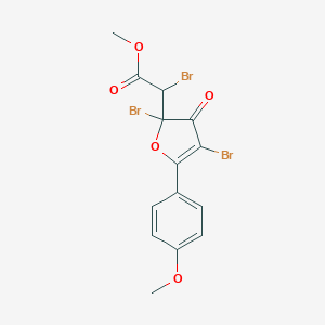 Methyl 2,3-dihydro-5-(4-methoxyphenyl)-3-oxo-alpha,2,4-tribromo-2-furanacetate