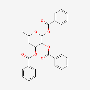molecular formula C27H24O7 B1636731 (2,3-Dibenzoyloxy-6-methyloxan-4-yl) benzoate 