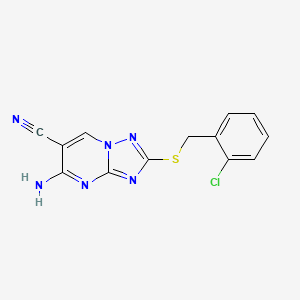 molecular formula C13H9ClN6S B1636801 5-Amino-2-[(2-chlorophenyl)methylsulfanyl]-[1,2,4]triazolo[1,5-a]pyrimidine-6-carbonitrile 