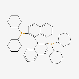 molecular formula C44H56P2 B1636903 Dicyclohexyl-[1-(2-dicyclohexylphosphanylnaphthalen-1-yl)naphthalen-2-yl]phosphane CAS No. 213774-71-1