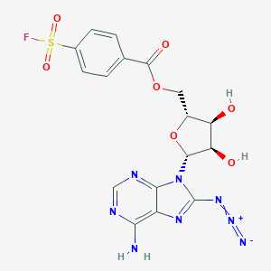 molecular formula C17H15FN8O7S B163702 8-Azidoadenosine 5'-(4-(fluorosulfonyl)benzoate) CAS No. 125366-29-2