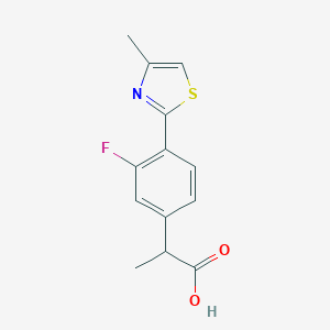 molecular formula C13H12FNO2S B163714 2-[4-(4-Methylthiazol-2-yl)-3-fluorophenyl]propanoic acid CAS No. 138568-70-4