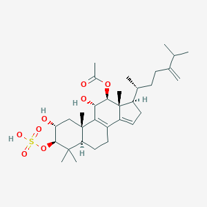 molecular formula C32H50O8S B163716 [(2R,3R,5R,10S,11S,12S,13R,17R)-2,11-dihydroxy-4,4,10,13-tetramethyl-17-[(2R)-6-methyl-5-methylideneheptan-2-yl]-3-sulfooxy-1,2,3,5,6,7,11,12,16,17-decahydrocyclopenta[a]phenanthren-12-yl] acetate CAS No. 131319-90-9