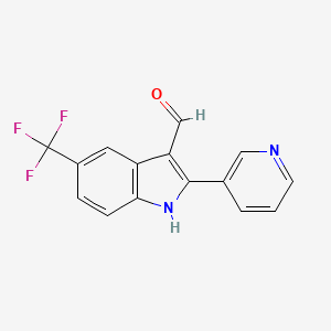 2-pyridin-3-yl-5-(trifluoromethyl)-1H-indole-3-carbaldehyde