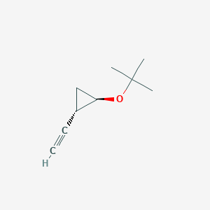 molecular formula C9H14O B163766 Cyclopropane, 1-(1,1-dimethylethoxy)-2-ethynyl-, trans-(9CI) CAS No. 136689-65-1