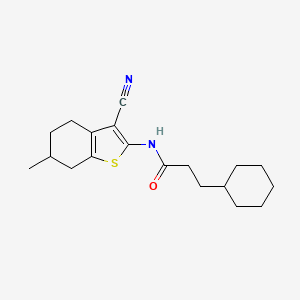 molecular formula C19H26N2OS B1637866 N-(3-cyano-6-methyl-4,5,6,7-tetrahydro-1-benzothiophen-2-yl)-3-cyclohexylpropanamide 