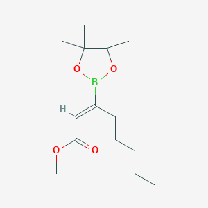 molecular formula C15H27BO4 B1637951 methyl (Z)-3-(4,4,5,5-tetramethyl-1,3,2-dioxaborolan-2-yl)oct-2-enoate 