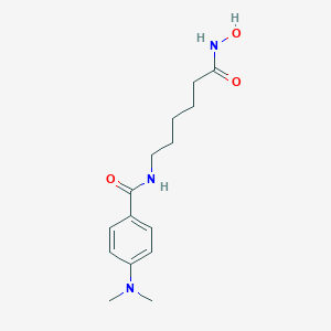 molecular formula C15H23N3O3 B163796 4-(二甲氨基)-N-[6-(羟基氨基)-6-氧代己基]-苯甲酰胺 CAS No. 193551-00-7