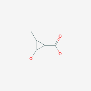 molecular formula C7H12O3 B163816 Cyclopropanecarboxylic acid, 2-methoxy-3-methyl-, methyl ester (9CI) CAS No. 126639-13-2